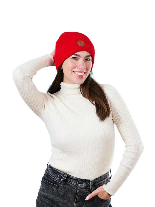 Cabaia Beanie Unisex Fleece Beanie Gestrickt in Rot Farbe