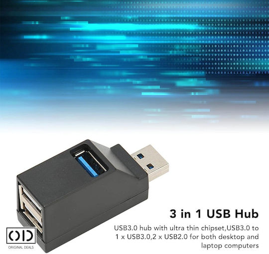Hub 3 Θυρών USB 3.0 με σύνδεση USB-A