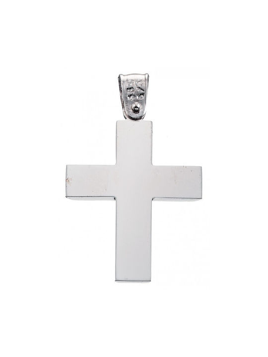 White Gold Cross St351 Baptismal Cross 14 Carat 14 Carat