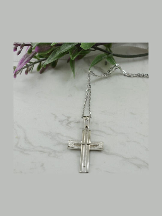 Cross White Gold St469 Stavros 14 Carat 14 Carat Cross