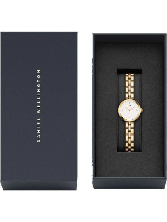 Daniel Wellington Lumine Crystals Womens Watch 22mm Battery With Gold Steel Bracelet