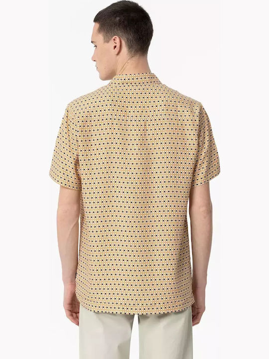 Short-sleeved Cotton Shirt Beige