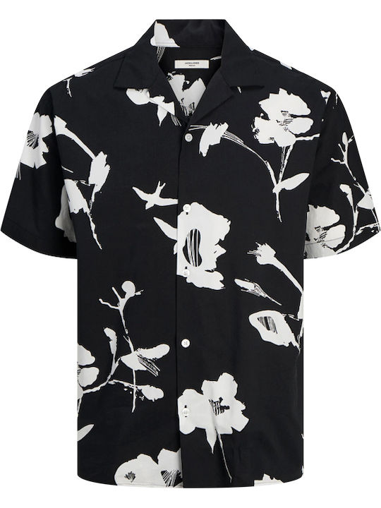 Κοντομάνικο Πουκάμισο σε Κανονική Γραμμή Floral Black