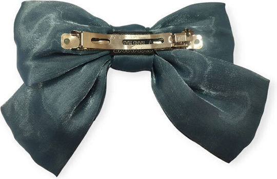 La Follie Haarbarrette mit Schleife Petrol Blue