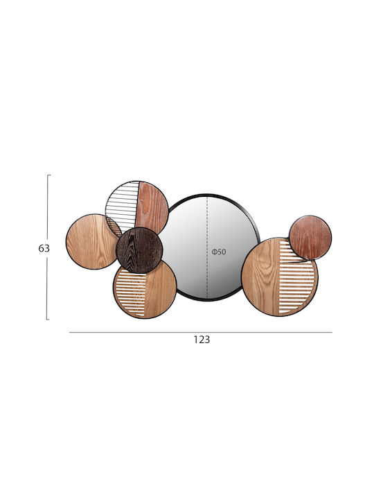 HomeMarkt Oglindă de Perete cu Negru Ramă din Metalic Diametru 123cm 1buc