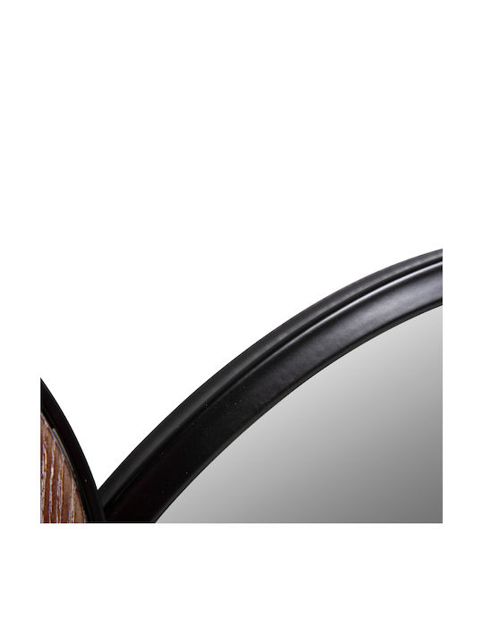HomeMarkt Davion Wandspiegel mit Schwarzem Metallrahmen Durchmesser 50cm