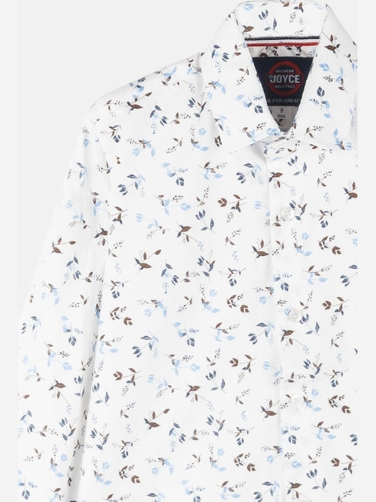 Joyce Kids Shirt Long Sleeve White Blue White