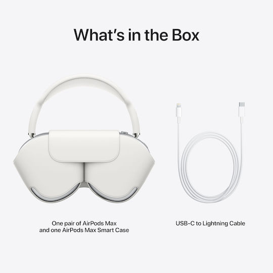 Apple AirPods Max Lightning Wireless / Wired Over Ear Headphones with 20 hours of Operation Silver
