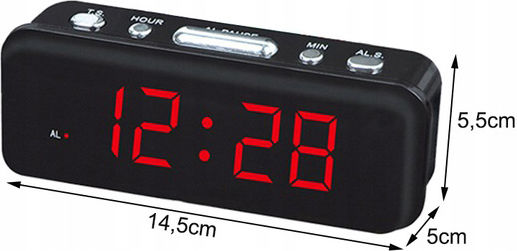 Digital LED Tabletop Clock with Alarm Black ZK11723QWS0