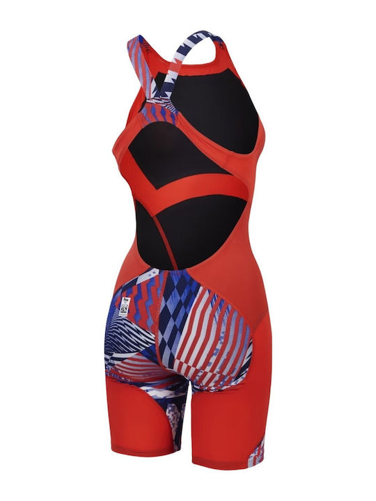 Speedo Girls Fastskin Junior Lzr Ignite Kneeskin (813439h686 - Red/blue/white