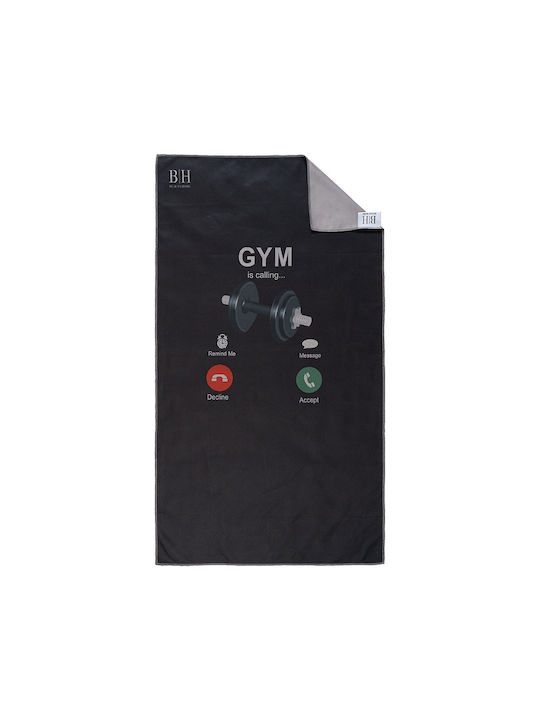 Beauty Home Microfiber Black Gym Towel 50x90cm