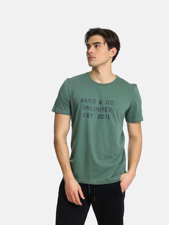 Paco & Co T-shirt Bărbătesc cu Mânecă Scurtă Khaki