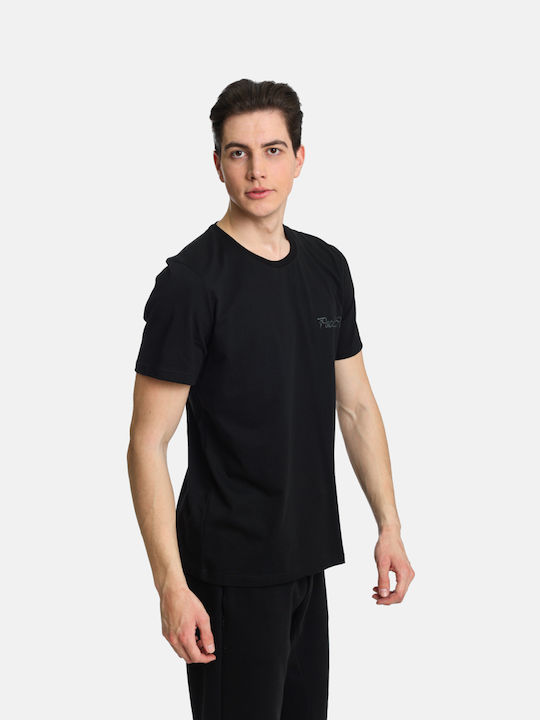 Paco & Co T-shirt Bărbătesc cu Mânecă Scurtă Black