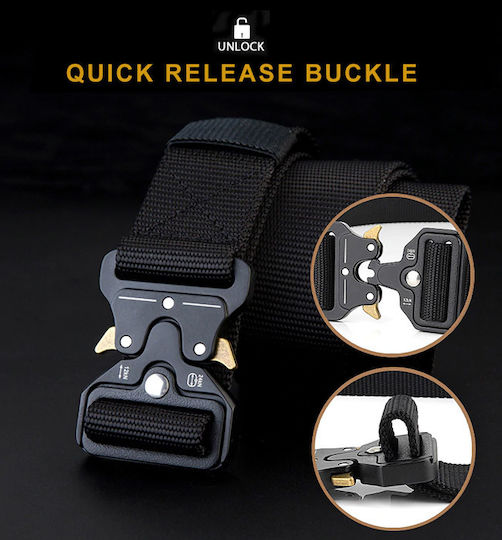 Military Quick Release Strap Belt 38mm Black