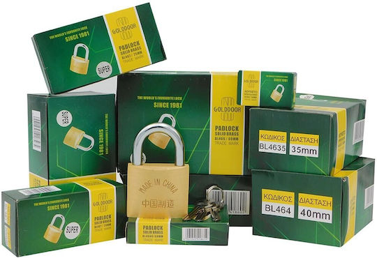 Golddoor Padlock Brass with Key 1pcs