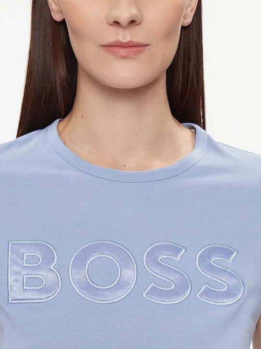 Hugo Boss Damen Bluse Baumwolle Hellblau