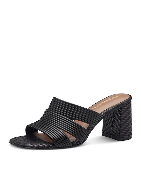 Mules With Chunky High Heel In Black Color