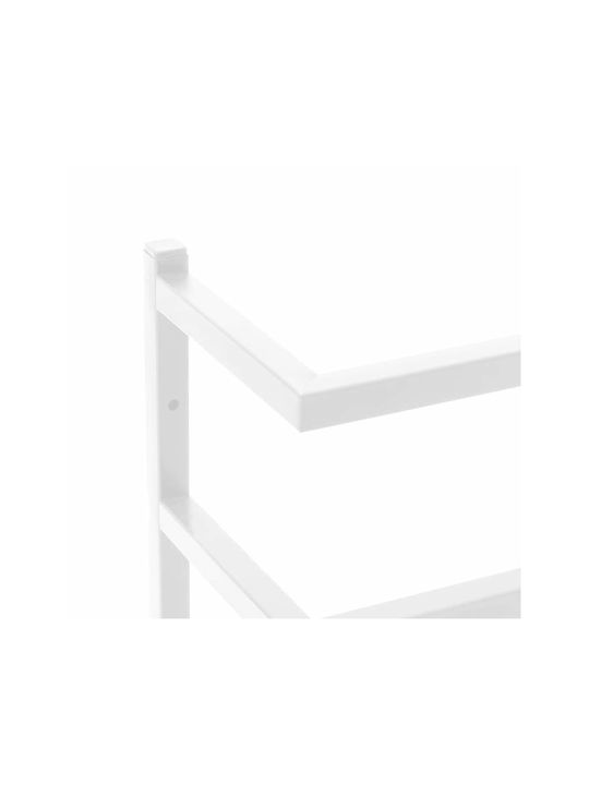 vidaXL Towel Holder Wall-Mounted Bathroom Shelf Unit with 6 Positions ​48x48cm White