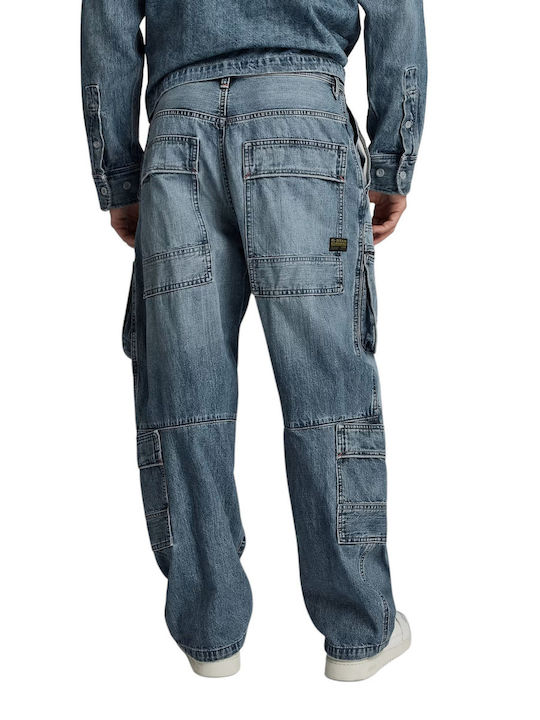 Men's Jeans Pants Cargo with Relaxed Fit Blue