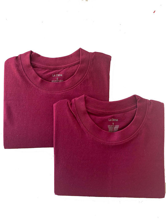 La Dima Men's Short Sleeve T-shirt Bordeaux