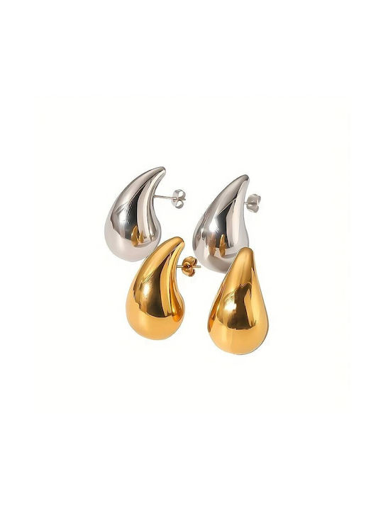 Acrylic Earrings with Drops Design 1,8cm 65899 Gold Gold