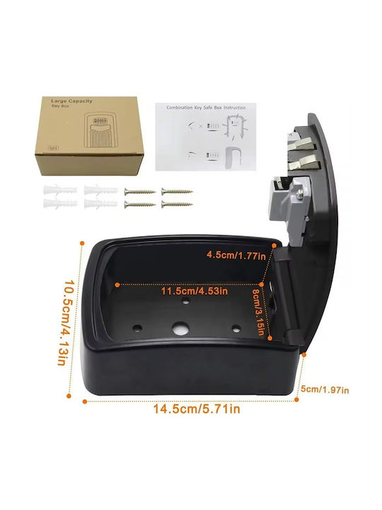 Key Box Wall-Mounted (x-large) Metal Reprogrammable 4 Digits Combination M10.5xW5.5xH14.5cm with Rain Protective Cover
