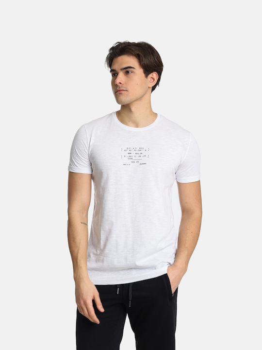 Paco & Co T-shirt Bărbătesc cu Mânecă Scurtă White