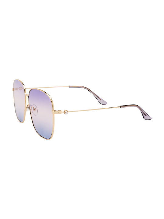 Women's Sunglasses with Gold Metal Frame and Gold Lens 01-6878-8