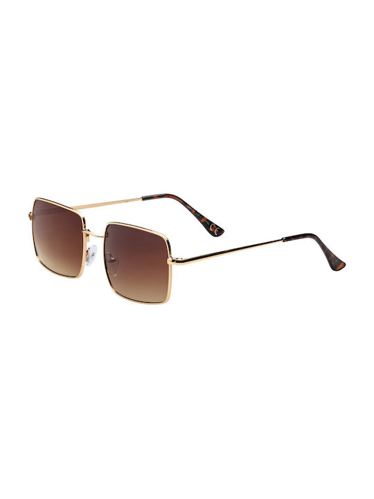 Sunglasses with Gold Metal Frame 01-9873-Gold-Brown