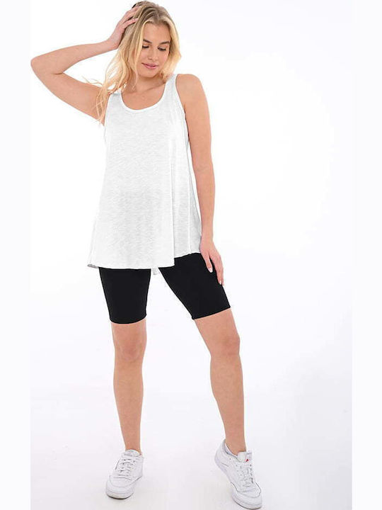 Women's Tunic Dress Sleeveless White