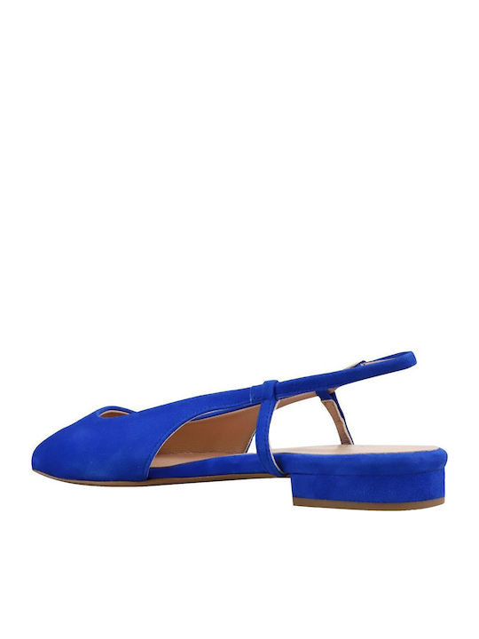 Suede Γυναικείες Μπαλαρίνες Slingback σε Μπλε Χρώμα