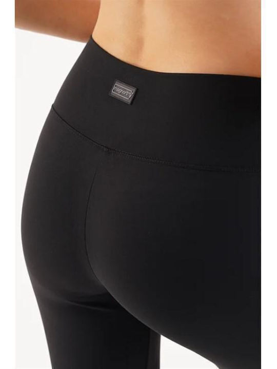 Training Damen Lang Leggings Formendefinition Hohe Taille Schwarz