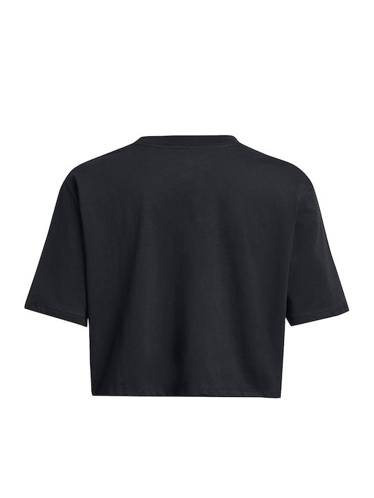 Γυναικείο Αθλητικό Crop T-shirt Μαύρο