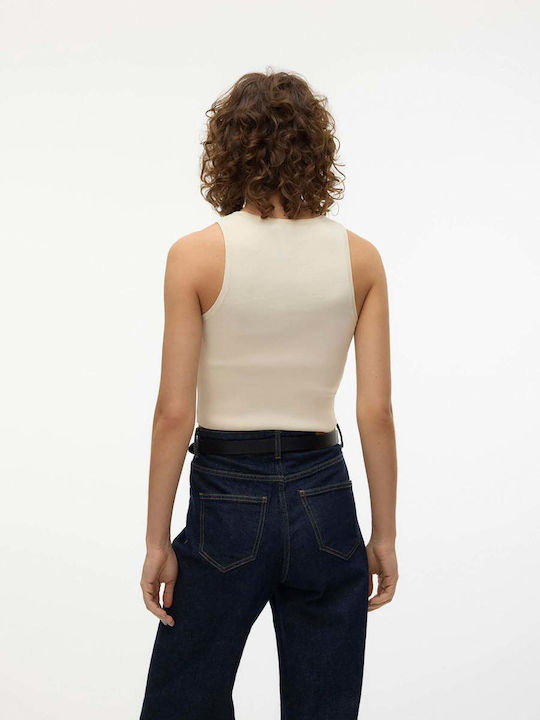 Vero Moda Γυναικείο Crop Top Μπεζ