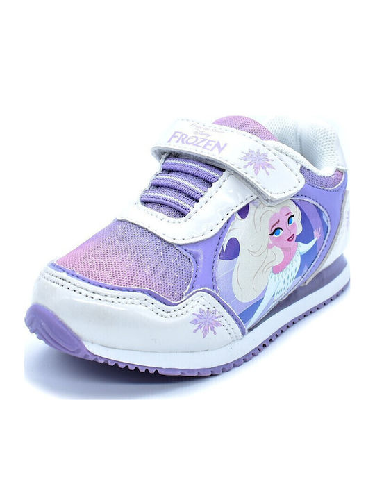Παιδικά Sneakers Ανατομικά με Σκρατς & Φωτάκια Λευκά