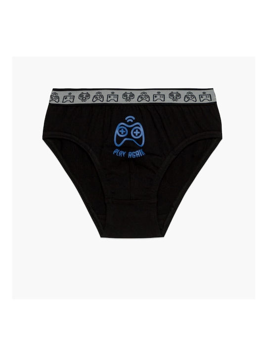 Minerva Gamer Kids' Set with Briefs Blue-gray-black 3pcs