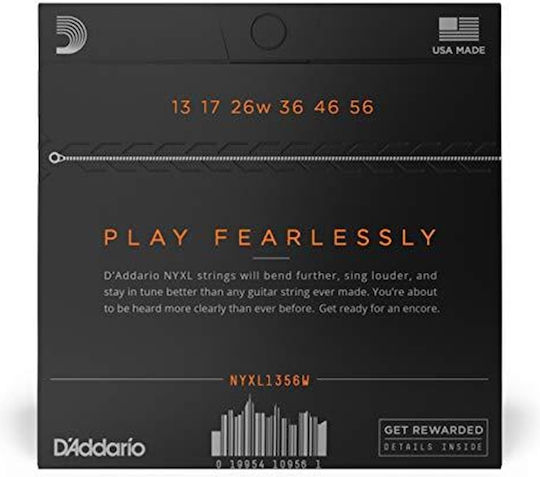 Daddario Set of Steel Electric Guitar Strings 13 - 56