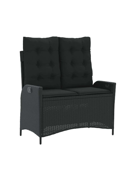 Garden & Outdoor Furniture Sets Dining Room Set 2 Pieces Black with Pillows