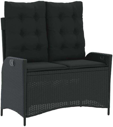 Garten- und Outdoor-Möbelsets 2 Stück Schwarz mit Kissen