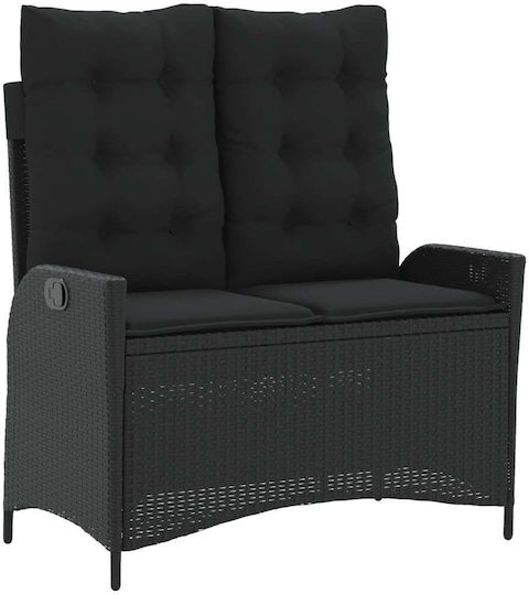 Garten- und Outdoor-Möbelsets 2 Stück Schwarz mit Kissen
