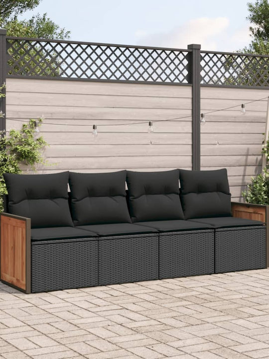 Canapea Cu Patru Locuri De Exterior Din Rattan Cu Perne 55x55x69cm