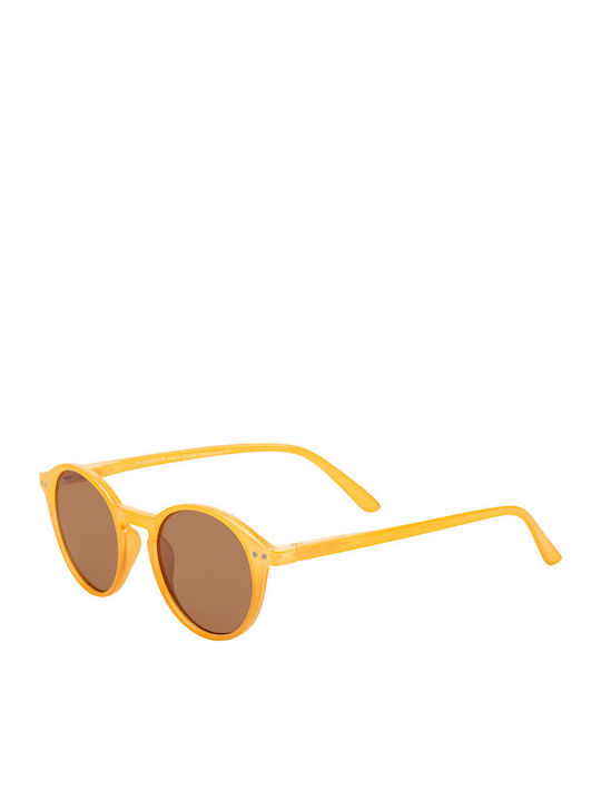 Spello Unisex Sunglasses with Yellow Horn-Rimmed Frame and Brown Polarized Lenses 05-2243CH-6
