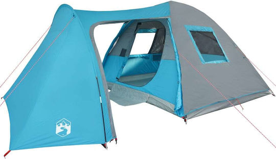 vidaXL Summer Camping Tent Tunnel Blue For 6 People 245x335x195cm
