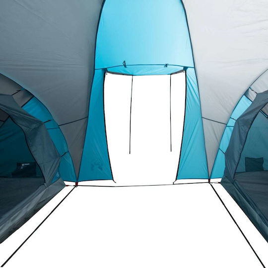 vidaXL Sommer Campingzelt Tunnel Blau Für 6 Personen 576x238x150cm