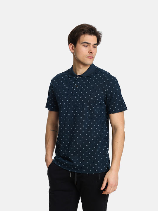 Paco & Co Men's Short Sleeve Blouse Polo Navy Blue