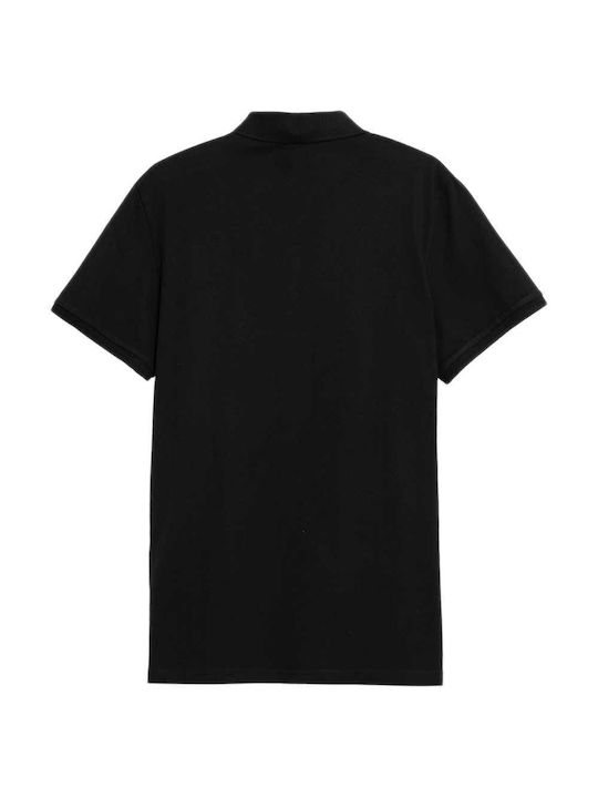 4F Herren Kurzarmshirt Polo Schwarz