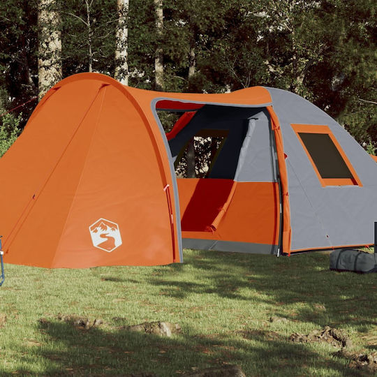 vidaXL Καλοκαιρινή Σκηνή Camping Τούνελ Πορτοκαλί για 6 Άτομα 466x342x200εκ.