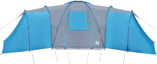 vidaXL Sommer Campingzelt Tunnel Blau Für 12 Personen 162x720x162cm