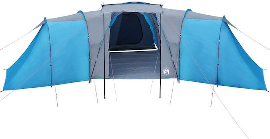 vidaXL Sommer Campingzelt Tunnel Blau Für 12 Personen 162x720x162cm