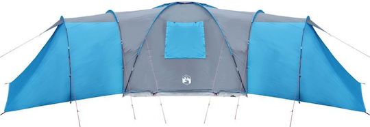 vidaXL Sommer Campingzelt Tunnel Blau Für 12 Personen 162x720x162cm